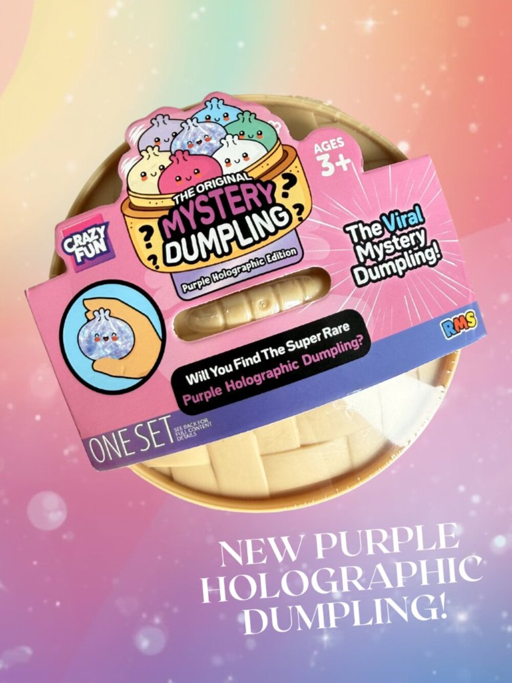 NEW! 💜✨ RMS | PURPLE HOLOGRAPHIC Viral Mystery Squishy Dumpling